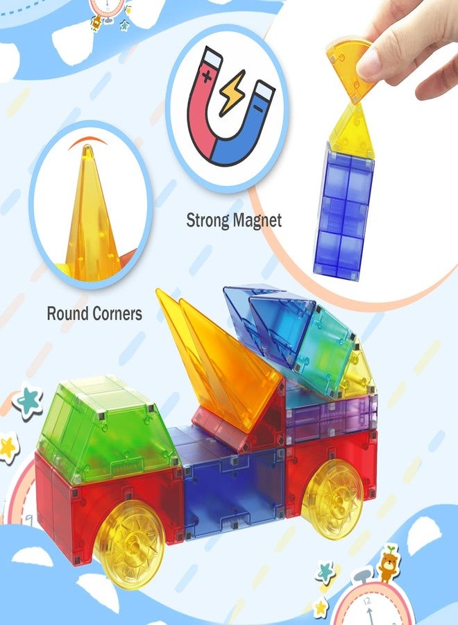 Huaker Magnetic Blocks,66 PCS Translucent Building Toys for Kids 3+,Multi Shape Magnet Building Blocks STEM Preschool Montessori Sensory Toys for 3 4 5 6 Year Old Kids Boys Girls - Image 2